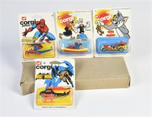 Neutraler Okt mit 4 Corgi Junior Comic Cars