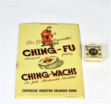Blechschild Ching-Fu Ching-Wachs + Mammut Apparate Dose