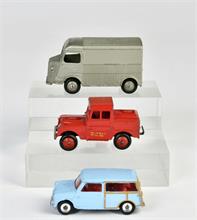 Dinky Toys, 25C Citroen 1200K, 255 Landrover (MTP), Austin 7 (Mini)