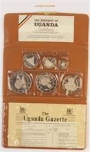 Uganda, Set von Silbermünzen, 1969