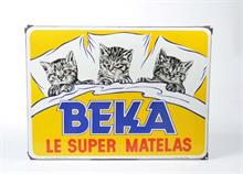 Emailleschild "BEKA" Le super matelas