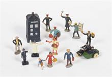 Dinky Toys, Merten u.a., Telefonzelle + Figuren