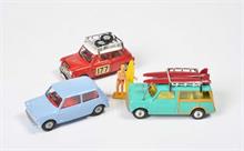 Corgi Toys, Austin Mini, BMW Mini Cooper + Morris Mini Minor
