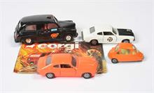 Corgi Toys, 4 Modelautos + 1 Katalog 1980/81