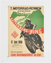 Plakat "7. Motorrad Rennen Battenberg-Ring" 1956