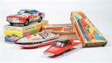 TPS, Modern Toys u.a., Stunt Car, Future Car + Boot Swift Arrow