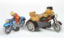 Tucher & Walther: Motorrad, Harley Davidson mit Beiwagen + original Hermann Teddybär