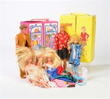 Konvolut Barbiepuppen, Skipper Puppen + Zubehör