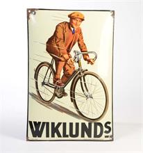 Emailleschild "Wiklund's Fahrräder"