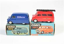 Corgi Toys, Bedford Daily Express, blau + Bedford Fire Tender (403 + 405 M)