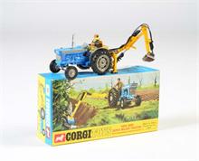 Corgi Toys, Ford 5000 Traktor mit Bagger, Heck blau (72)