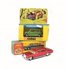 Corgi Toys, Mercedes 600 Pullmann + Mini Cooper Manifique, grün