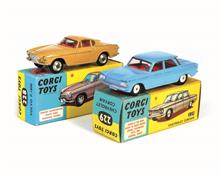 Corgi Toys, Chevrolet Corvair mit + Volvo P 1800 Coupe