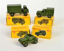 Dinky Toys, 3 Militärfahrzeuge + Telephone Service Van