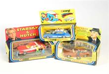 Corgi Toys, 260 Superman Police Car, 290 Kojak's Buick + 292 Starsky & Hutch Ford Torino