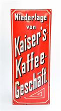 Emaille Schild "Kaiser's Kaffee"