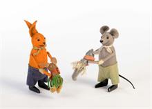 Schuco, Maus + Hase mit Kind