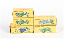 Dinky Toys, 5 Originalkartons (2x 23G, 23H, 23J + 23K)