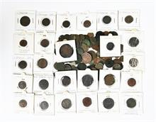 Altdeutschland, Konvolut von altdeutschen Kupferkleinmünzen verschiedener Gebiete und Regenten. Ca 130 Stück