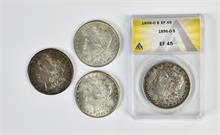 Vereinigte Staaten von Amerika, kl. Sammlung von Morgan Dollars. 4 Stück