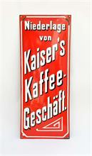 Emailleschild "Kaiser's Kaffee"