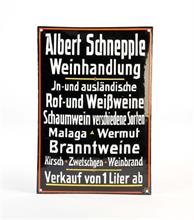 Emailleschild "Albert Schepple Weine" um 1900