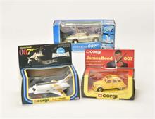 Corgi, James Bond Citroen, Aston Martin + Space Shuttle (272, 649 + 94060)