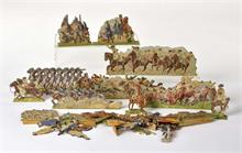 Konvolut Holzschnitzereien mit Szenen des 7 Jährigen Krieges