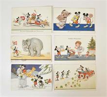 6 Micky Maus Postkarten