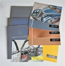 Mercedes Benz, 3 Angebotsmappen 1950er Jahre mit Prospekten