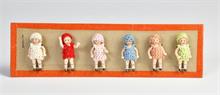 Hertwig Katzhütte, Musterkarte mit 6 Miniatur Puppen