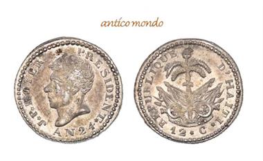Haiti, Republik, 12 Centimes, An 24 (1827)