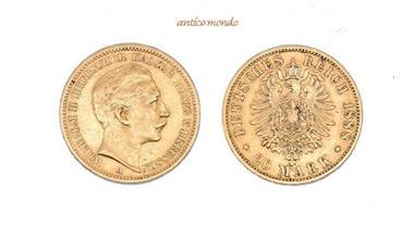 Kaiserreich Preussen , Wilhelm II., 1888-1918, 20 Mark, 1888 A
