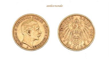 Kaiserreich Preussen, Wilhelm II., 1888-1918, 20 Mark, 1891 A