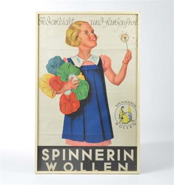 Plakat "Spinnerin Wollen"