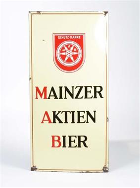 Emailleschild "Mainzer Aktion Bier"