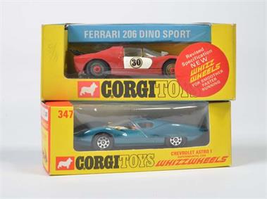 Corgi Toys, Ferrari 206 Dino Sport Nr. 344 + Chevrolet Astro 1 Nr,. 347