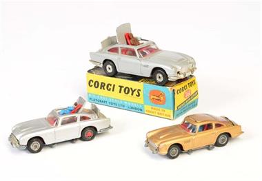 Corgi Toys, 3x James Bond Auto