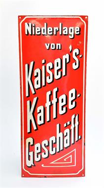 Emaille Schild "Kaiser's Kaffee"
