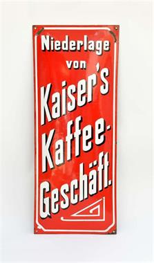 Emailleschild "Kaiser's Kaffee"