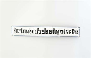 Emailleschild "Porzellanhandlung Franz Beck"