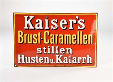 Emailleschild "Kaiser's Brust Caramellen"