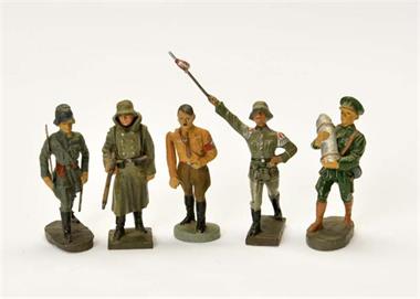 Elastolin, Lineol, A.Hitler + 4 Soldaten