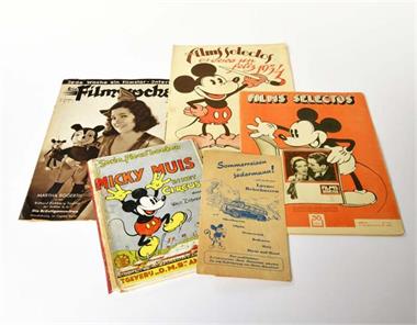 Konvolut  Micky Maus im Zirkus (holländisch) + alte Zeitschriften/Werbung mit Micky Maus