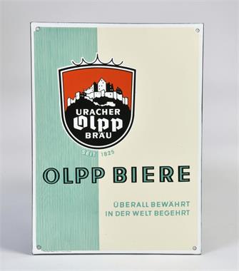 Uracher Olpp Bräu, Emailleschild
