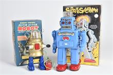 Piston Action Robot & Smoking Space Man