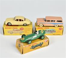 Dinky Toys, Vanhall Racing Car, Jaguar & Nash Rambler