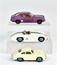 Dinky Toys, 133 Cunningham, 162 Porsche 35b, Ford Capri Rechtslenker