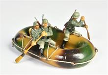 Lineol, Schlauchboot mit 3 Soldaten
