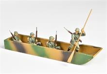 Elastolin, Lineol, Ponton Boot mit 4 Soldaten